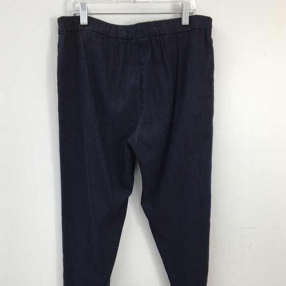 J.Jill Linen Stretch Navy Pull On Pants ants Size S GREAT Condition - Picture 5 of 7